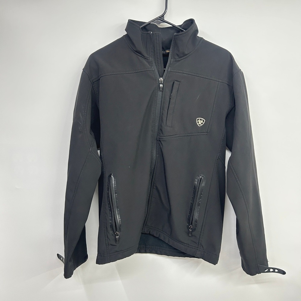 Ariat Softshell Full Zip Logo Jacket Small Black Western Equestrian Workwear